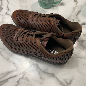 New coffee grey trainer leather trainer Nobull shoes. Size 16 mens